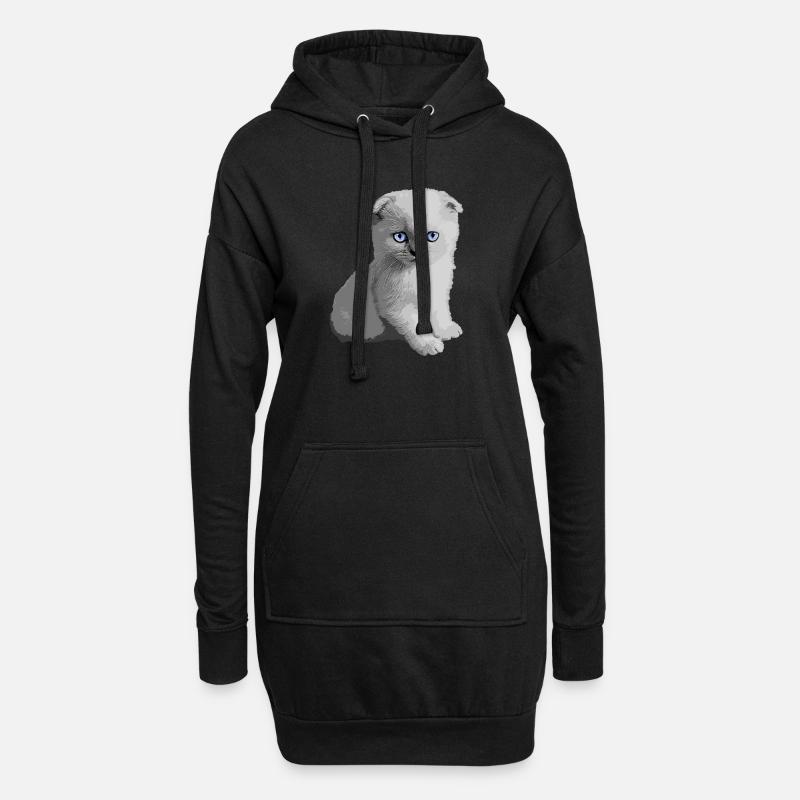 Süßes Kitty Kätzchen - Hoodie-Kleid - Schwarz