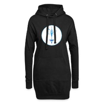 Mystique Collection ~ hellblau ~ n°7 - Hoodie-Kleid - Schwarz - Vorne