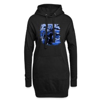 Motorrad GS black blau - Hoodie-Kleid - Schwarz - Vorne