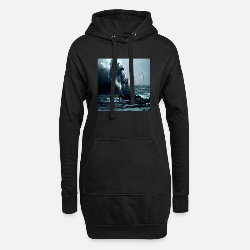 enterinvalhalla - Sweat-shirt à capuche long Femme - noir