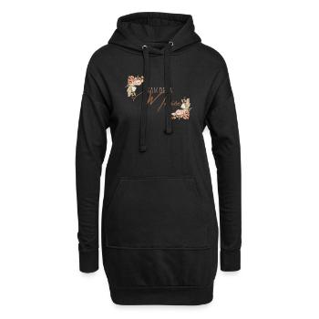 team de la Mariée evjf t-shirt assorti floral - Sweat-shirt à capuche long Femme - noir - Devant