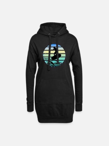 foil surf - foil surfing - foilsurfing - Hoodie Dress - black
