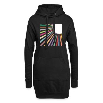 Minimalist Retro Rainbow Sun Rays - Hoodie Dress - black - Front