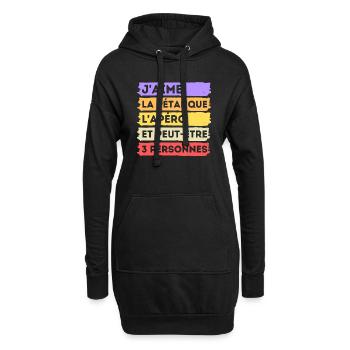 Pétanque et apéro humour phrase drôle cadeau - Sweat-shirt à capuche long Femme - noir - Devant