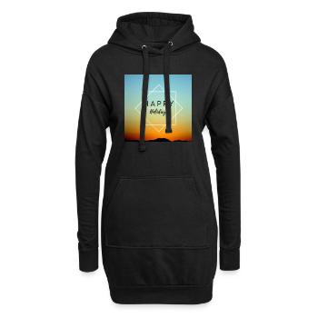 Happy Holidays - Hoodie-Kleid - Schwarz - Vorne