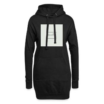 Smile - lächle - Hoodie-Kleid - Schwarz - Vorne