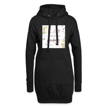 Einatmen, ausatmen, lächeln! - Hoodie-Kleid - Schwarz - Vorne