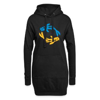 Design Nishikigoi Koi Kreis - Hoodie-Kleid - Schwarz - Vorne