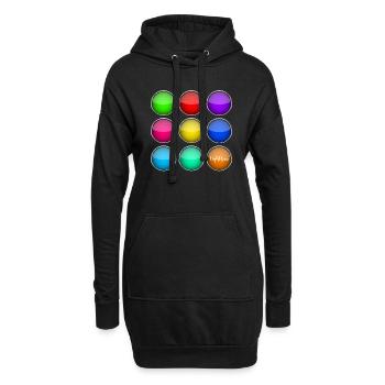 Lumières allumées - Sweat-shirt à capuche long Femme - noir - Devant