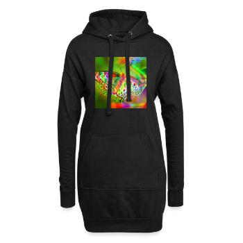 Beautiful, rainbow holographic effect butterfly - Hoodie Dress - black - Front