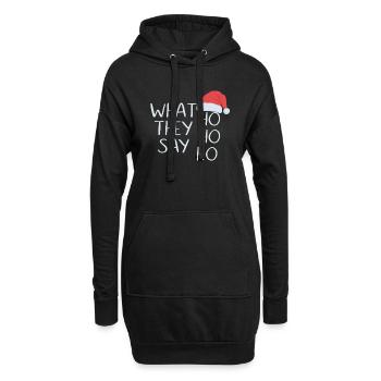 Ho Ho Ho - Sweat-shirt à capuche long Femme - noir - Devant