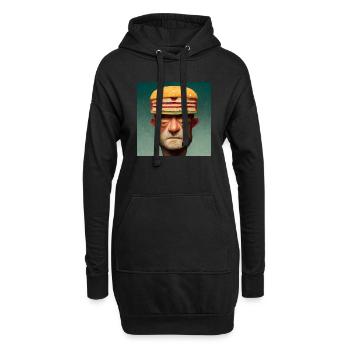 Un burger dans la tête - Sweat-shirt à capuche long Femme - noir - Devant