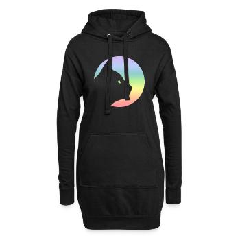 Chat - Sweat-shirt à capuche long Femme - noir - Devant