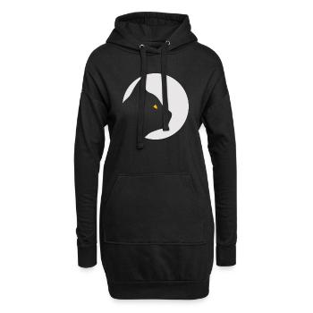 Katze - Hoodie-Kleid - Schwarz - Vorne