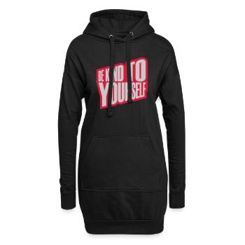 be kind to yourself - Hoodie-Kleid - Schwarz - Vorne