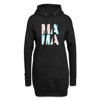 MAMA AQUARELL BLAU UND ROSA - Hoodie-Kleid - Schwarz - Vorne