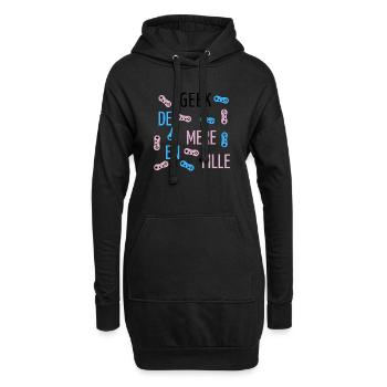 Geek de mère en fille - Sweat-shirt à capuche long Femme - noir - Devant