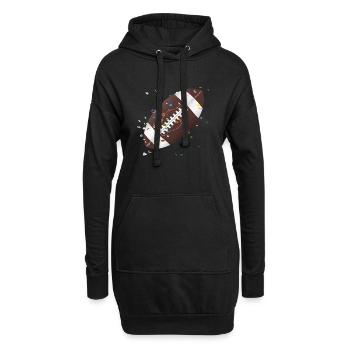 Confettis de football américain - Sweat-shirt à capuche long Femme - noir - Devant
