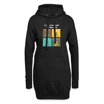 ce que je fais durant mon temps libre vélo - Sweat-shirt à capuche long Femme - noir - Devant
