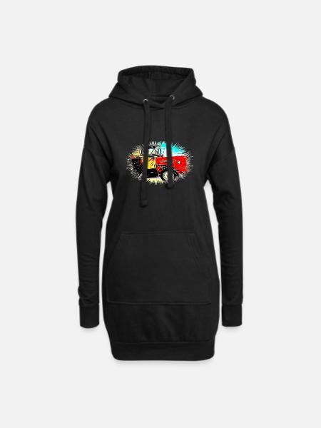 Traktor - Hoodie-Kleid - Schwarz
