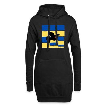 Ukrainische Flagge Taube Friedensflagge - Hoodie-Kleid - Schwarz - Vorne