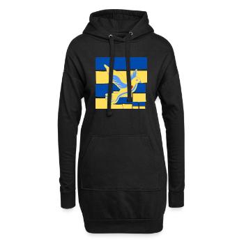 Frieden Friedenstaube auf der Ukrainischen Flagge - Hoodie-Kleid - Schwarz - Vorne
