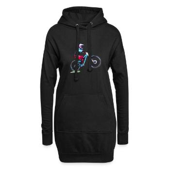 vtt mtb downhill - Sweat-shirt à capuche long Femme - noir - Devant