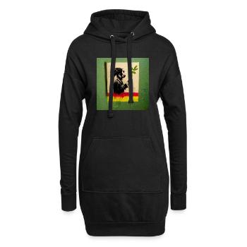 Rastafari smoking weed banksy style - Hoodie-Kleid - Schwarz - Vorne