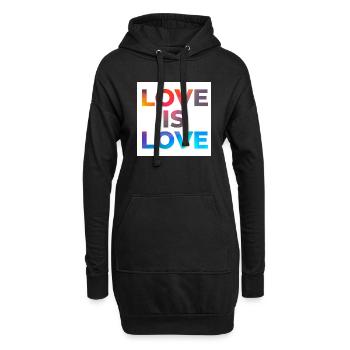 Love is Love - Hoodie-Kleid - Schwarz - Vorne