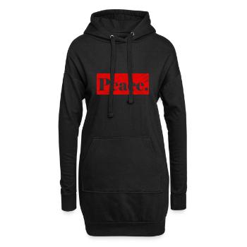 Peace - Hoodie-Kleid - Schwarz - Vorne