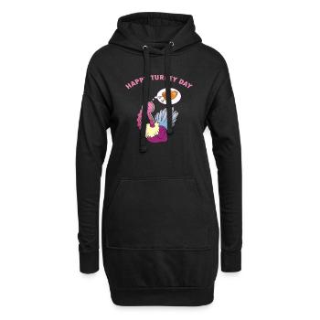 Joyeux Thanksgiving - Sweat-shirt à capuche long Femme - noir - Devant