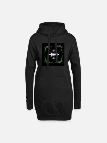 snowflake - Hoodie Dress - black