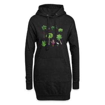 Asiatische Pflanzen Muster - Hoodie-Kleid - Schwarz - Vorne