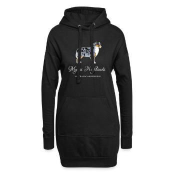 Mystic Highlands Berger australien police blanche - Sweat-shirt à capuche long Femme - noir - Devant