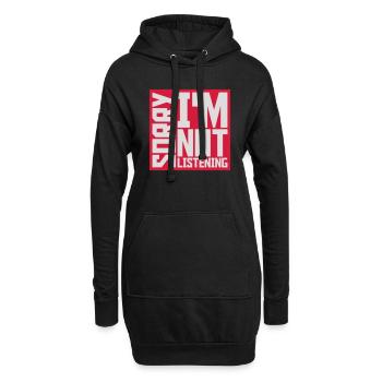 désolé de ne pas écouter - Sweat-shirt à capuche long Femme - noir - Devant