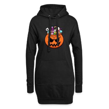 Halloween Trick oder Treat Süßigkeiten - Hoodie-Kleid - Schwarz - Vorne