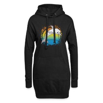 Delfin - Hoodie-Kleid - Schwarz - Vorne