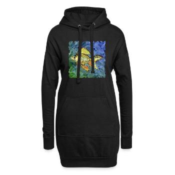 Poisson - Sweat-shirt à capuche long Femme - noir - Devant