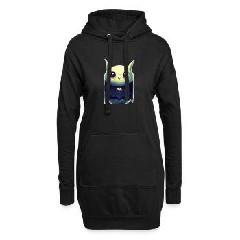 chauve-souris douce - Sweat-shirt à capuche long Femme - noir - Devant