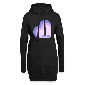 Cœur de lilas végétalien - Sweat-shirt à capuche long Femme - noir - Devant
