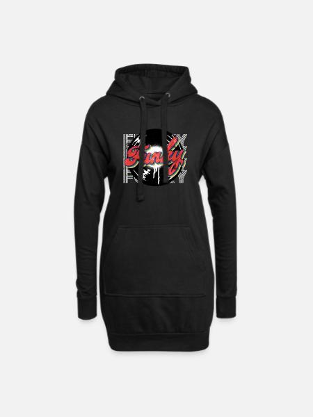 Musique funky - Sweat-shirt à capuche long Femme - noir