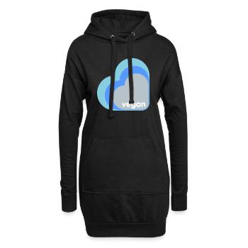 Cœur végétalien bleu - Sweat-shirt à capuche long Femme - noir - Devant