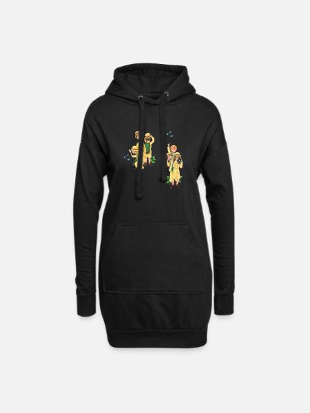 funny research team - Hoodie Dress - black
