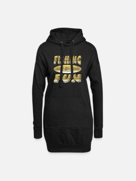 Angeln - Hoodie-Kleid - Schwarz