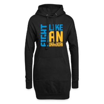 fight like ukrainians Zitat - Hoodie-Kleid - Schwarz - Vorne