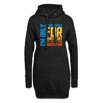 ce que je dis citation - Sweat-shirt à capuche long Femme - noir - Devant