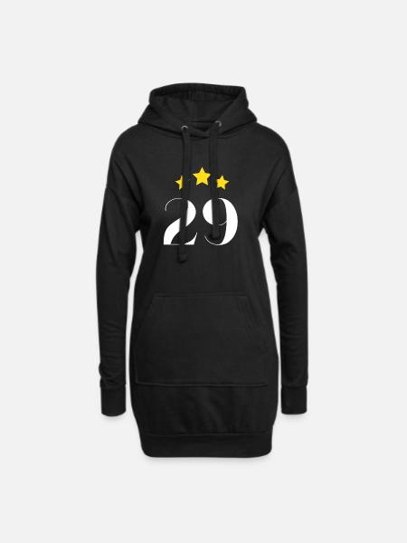 29e anniversaire étoilé - Sweat-shirt à capuche long Femme - noir