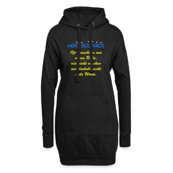 001 Nordseeaner Nur etwas Ruhe - Hell - Hoodie-Kleid - Schwarz - Vorne