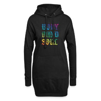 Body Mind Soul - Hoodie-Kleid - Schwarz - Vorne