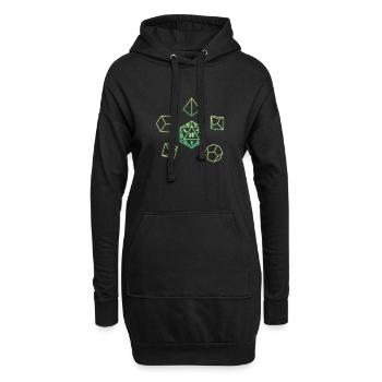 Green Dices D20 RPG - Hoodie Dress - black - Front